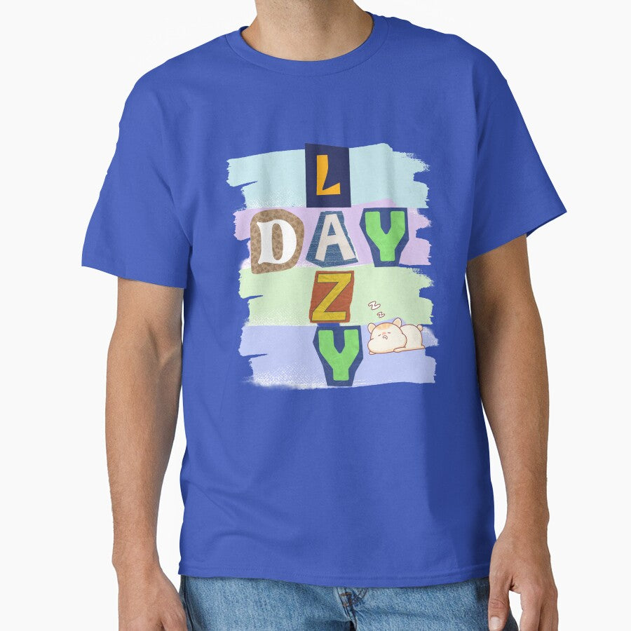 Lazy Day Collage Art Tee with Sleeping Cat by SeJaa