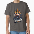 Love It Hot Coffee Logo | Mechanical Steam Gears Flame Cup Barista Design 02 by Shift-Bloom