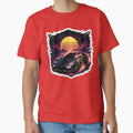 Retro Future 1980s Synthwave Sports Car with Outrun Sunset Grid by RiteshCenter