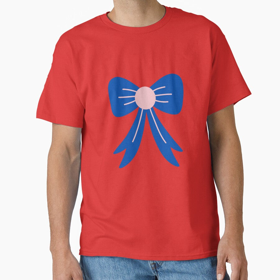 Cobalt Blue & Pink Coquette Ribbon Bow Illustration by PACS0011