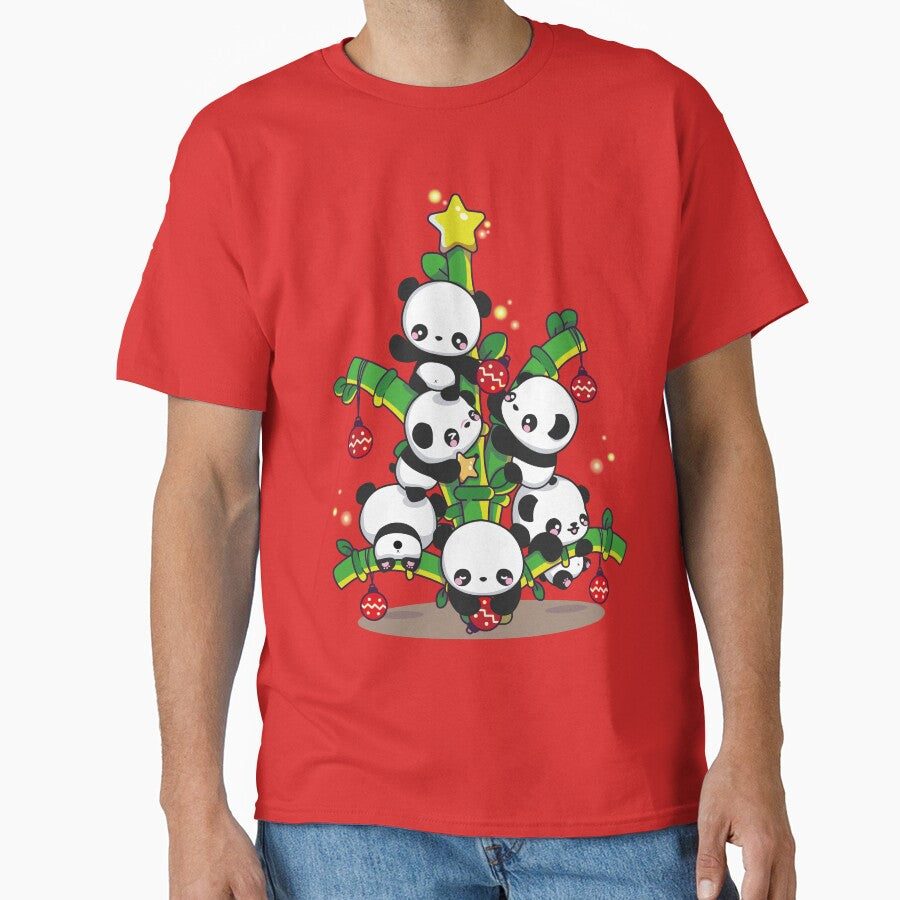 Panda Christmas Tree – Cute Kawaii Holiday Tee by HOLY-D-TEE