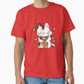Kawaii Chonky Lucky Cat Calico with Cherry blossoms by mahkala