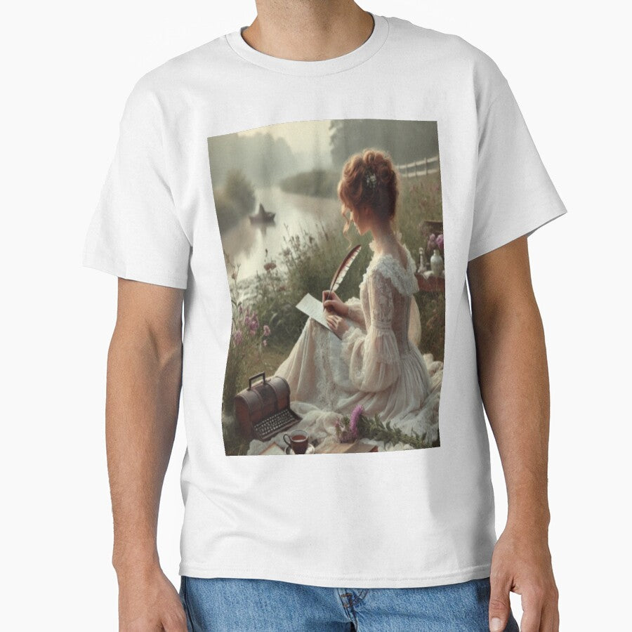 Riverside Poetry Writing - Wildflower Picnic Morning Mist by ArtFreshStudio