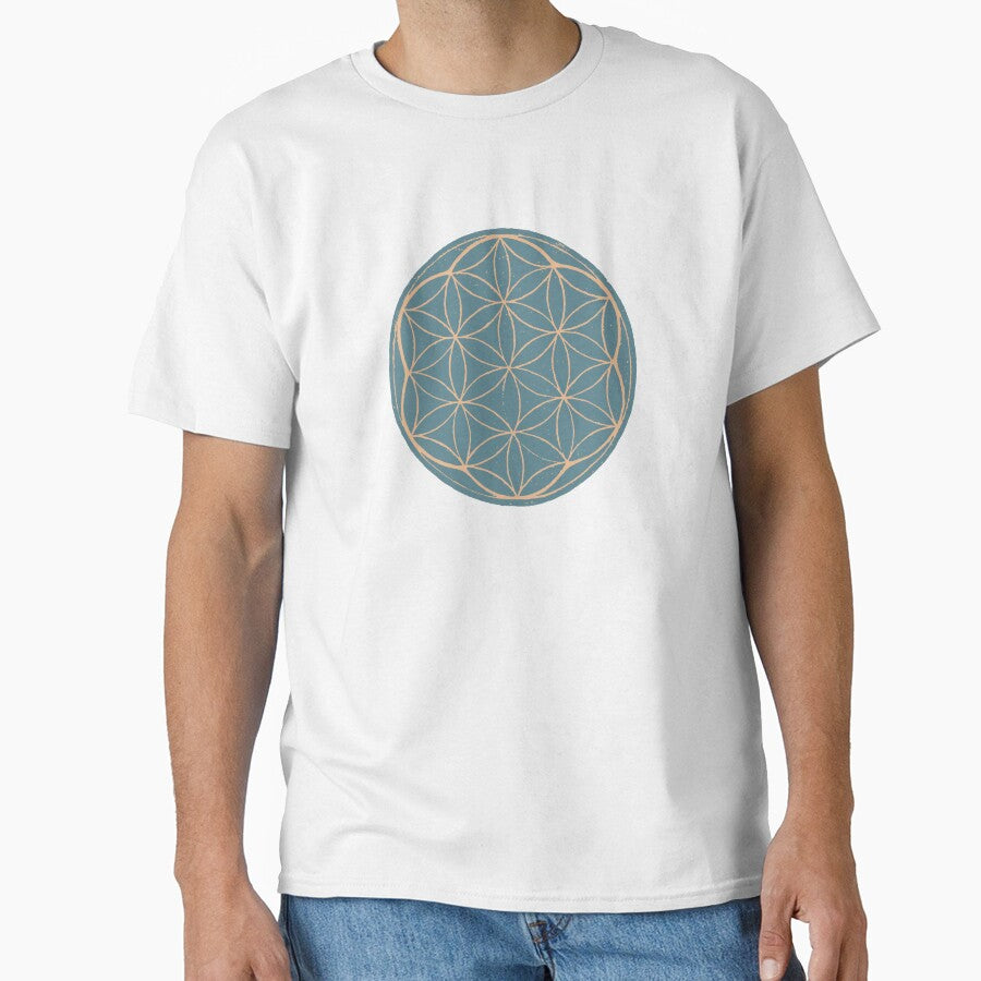 Flower of Life Linocut - Peacock + Melon by Irene Estelle