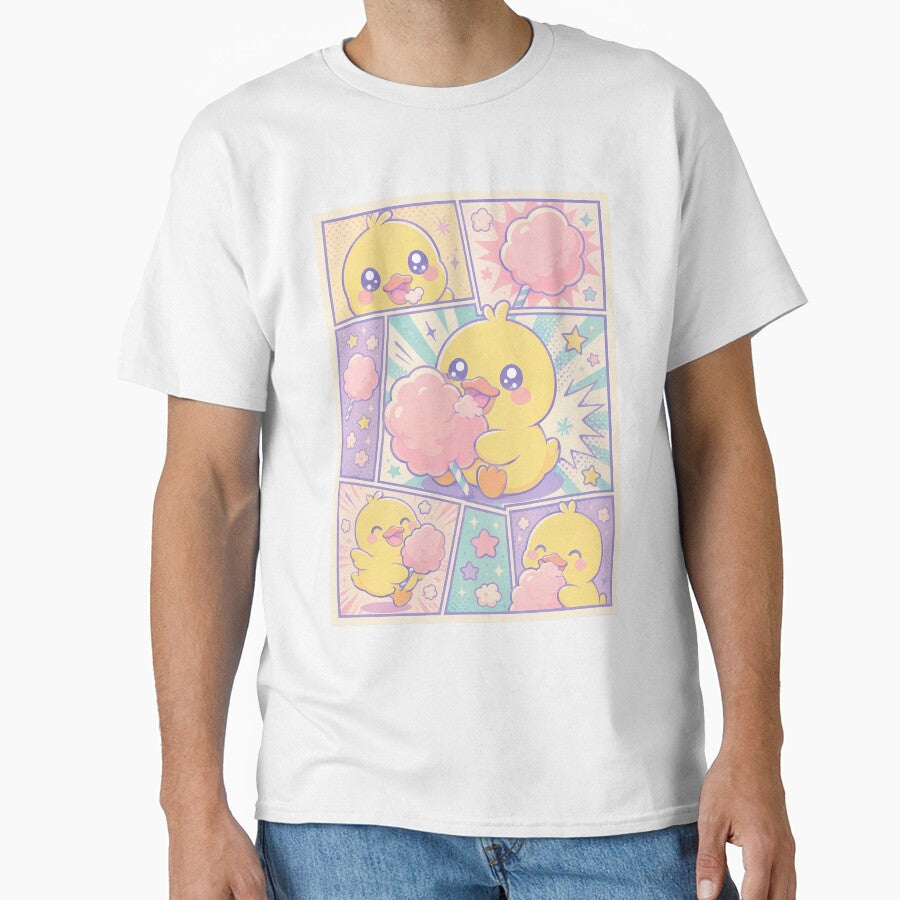 Kawaii Duck Eating Cotton Candy Comic Panel by Magmashup