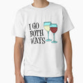 I Go Both Ways White Red Wine Cartoon Glass by jaycartoonist