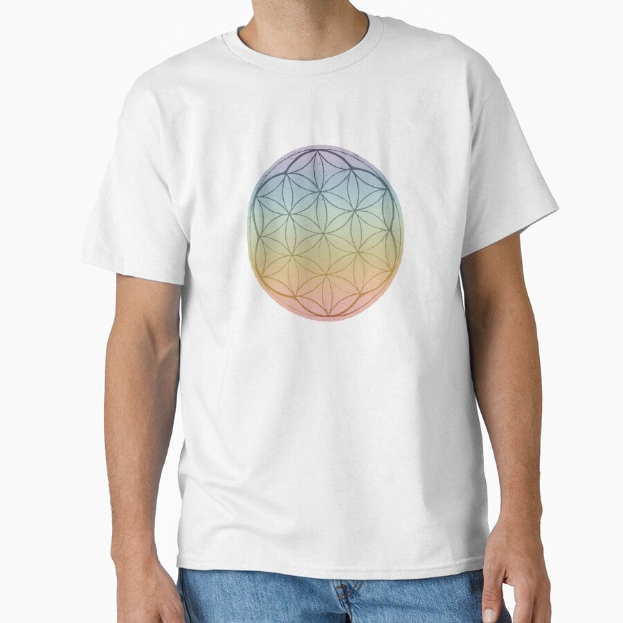 Flower of Life Linocut - Rainbow Sorbet + Rainbow Sunset by Irene Estelle