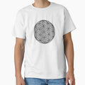 Flower of Life Linocut - Fog + Coal by Irene Estelle