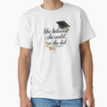 She Believed She Could So She Did Quote with Graduation Hat, Diploma, & Stars by JeweledDesigns