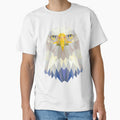 Bald Eagle Head USA T-Shirt Geometric Polygon Design Tee by AllStarMerch
