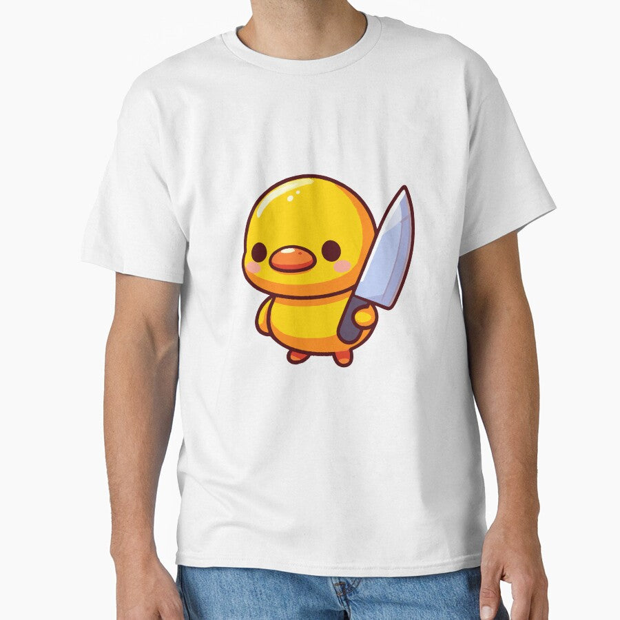 Cute Duck with Knife by Emegan Print Art