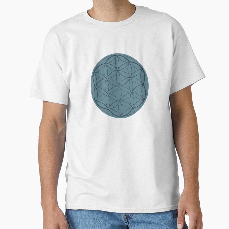Flower of Life Linocut - Peacock + Dusk by Irene Estelle