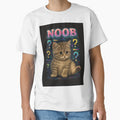 Noob Loaf Funny 80s Gamer Kitten T-Shirt by catastrocat