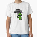 Pixelated alien holding an umbrella by Rainy Day Pixels