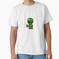 Pixelated alien holding coffee by Rainy Day Pixels