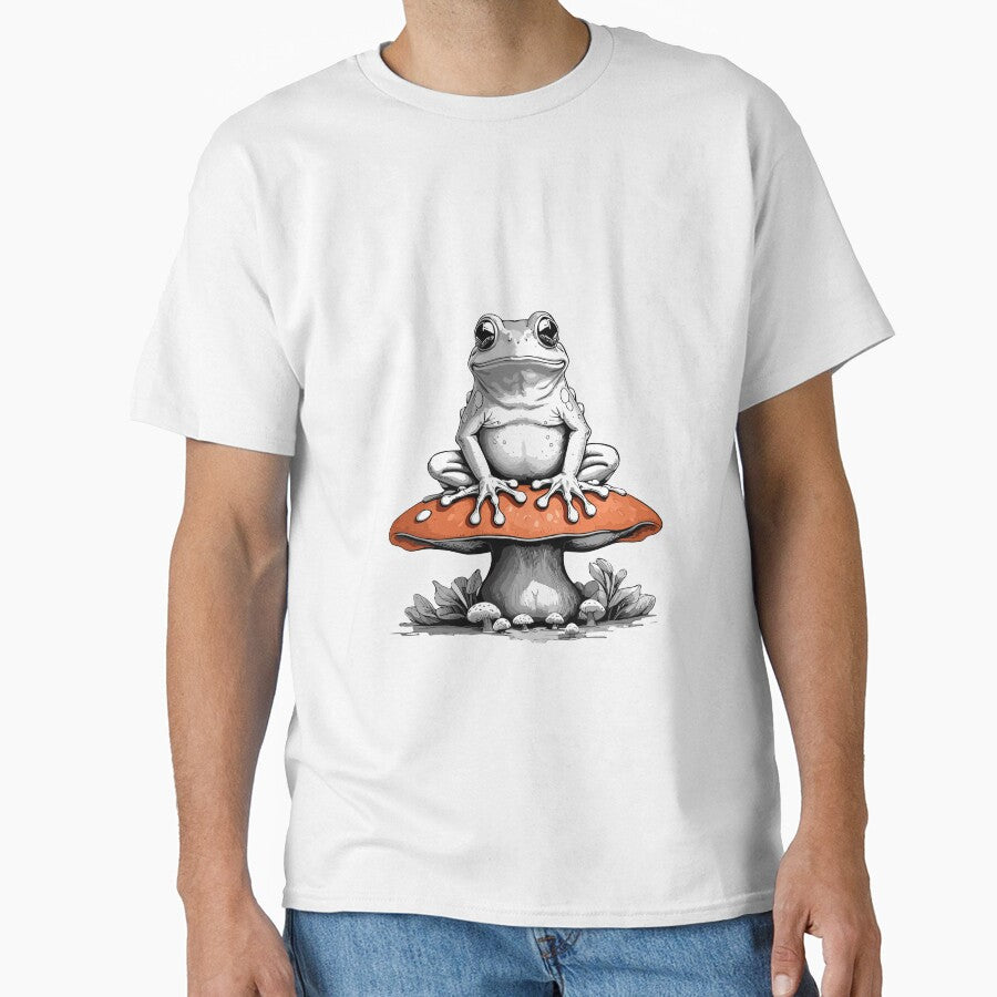 Toad Guy On Top A Mushroom: Vintage Aesthetic Frog Lover Design by LoFiArtFart