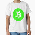 Bitcoin Light Green Version Of Official Logo Large Long Sleeve T-Shirt by Rainwater Merch