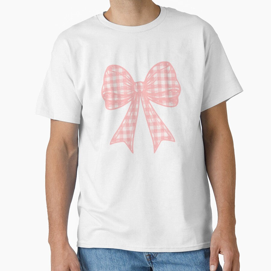 Coquette Coral Pink Gingham Bow Aesthetic by WillandWent