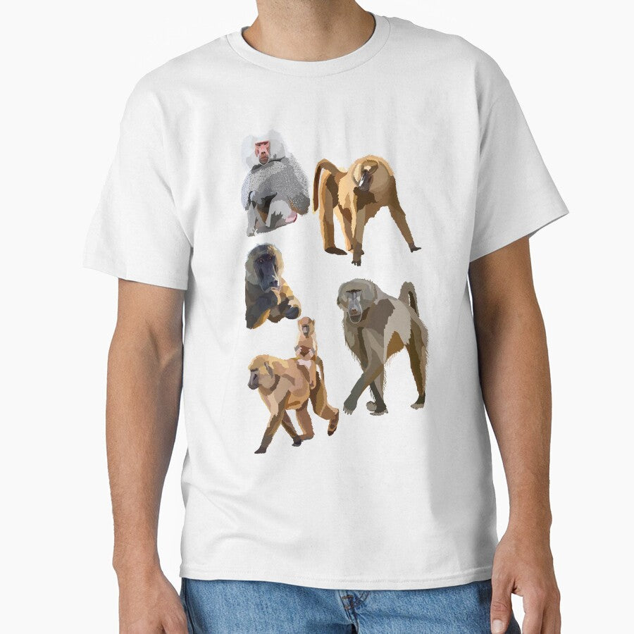 B is for Baboon, Baboon Artwork – Strong Primate Illustration and African Wildlife Design by PrettylittlepastelUk