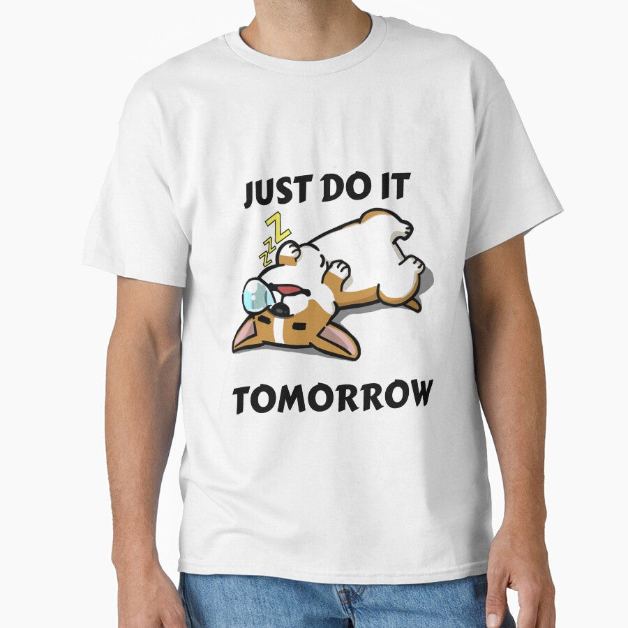 Just Do It Tomorrow Sleeping Corgi by Hustlercredo