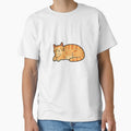 Chubby Loaf Cat Orange Tabby Sticker for Cat Lovers by NeonNerd Studio