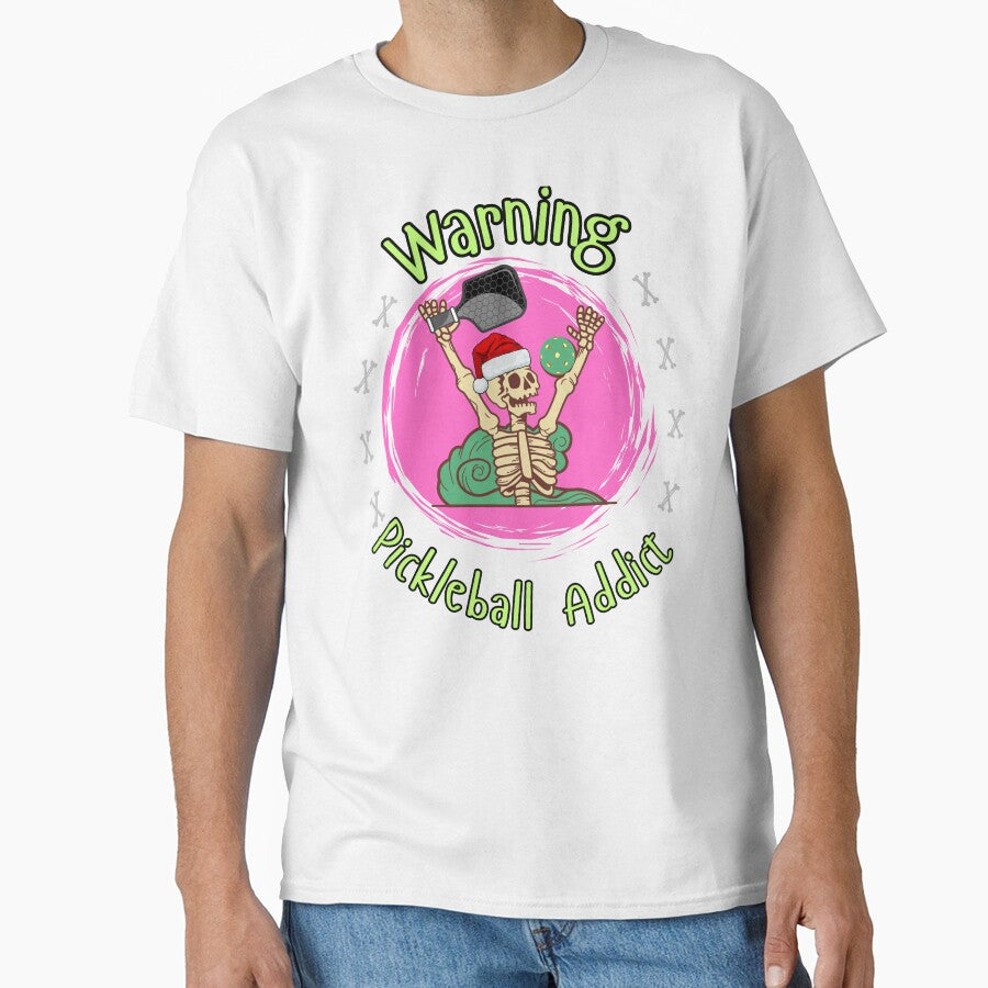 Funny Pickleball Addict Skeleton Christmas Design by Ninopic Creations