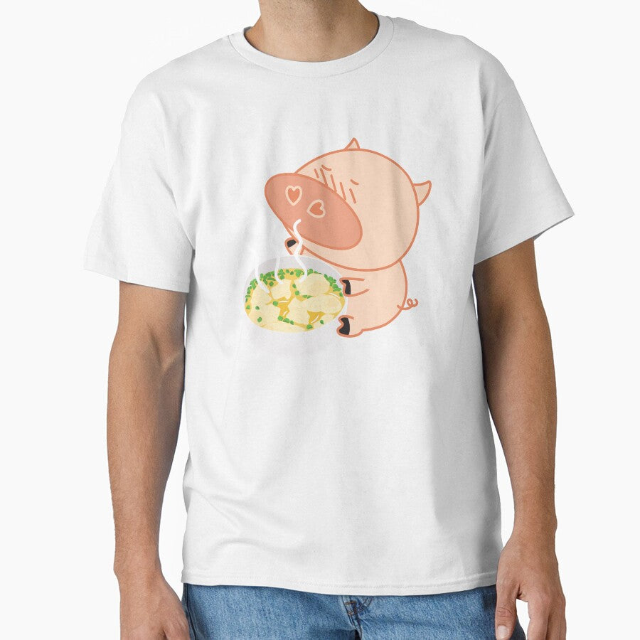 Funny Pig and Chinese Pork Wonton Soup by Lulupainting