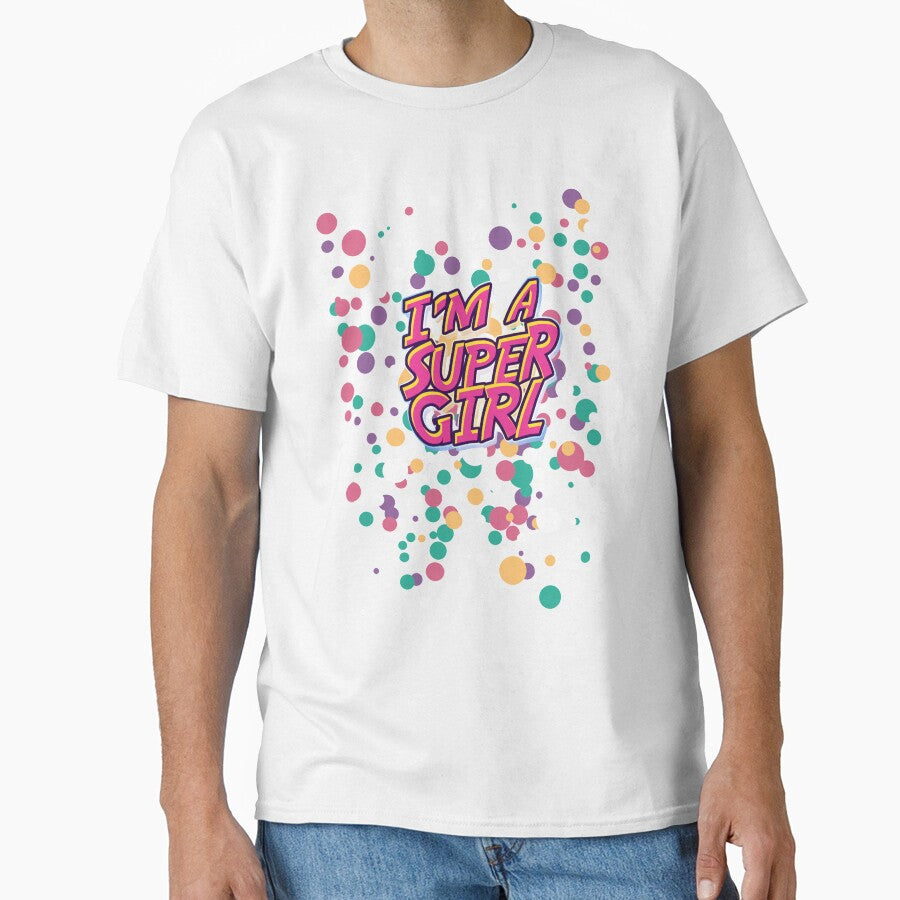 Polka dot girl, I'm a superhero, light purple color by yashik