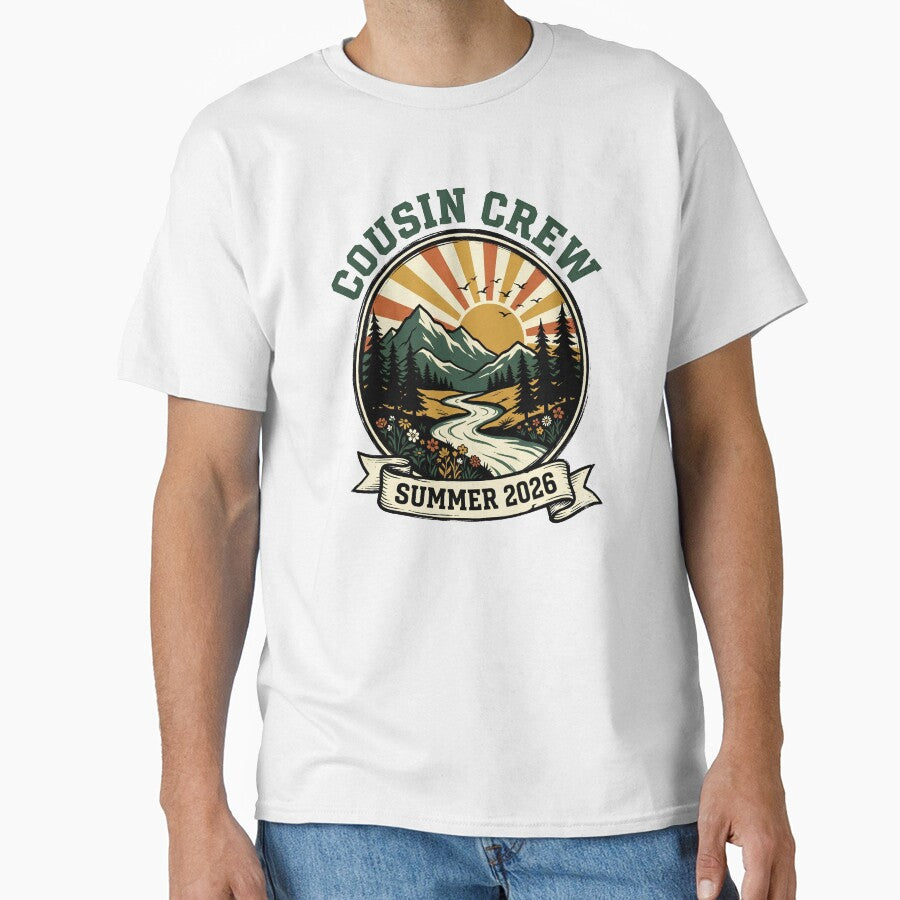Cousin Crew Summer 2026 Funny Retro Family Vacation Squad Design by get55shirt
