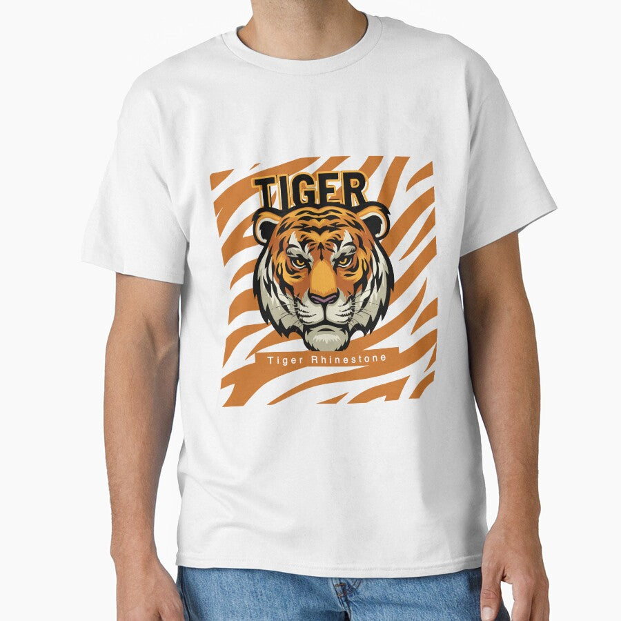 New Fashion Tiger Rhinestone Short Sleeve Luxury Men Black White Purple by algowzibrand ⭐️⭐️⭐️⭐️⭐️⭐️