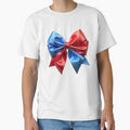coquette aesthetic red and blue satin bow by DuskTillDown