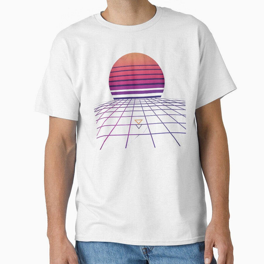 Neon Grid Sunset – Retro-style synthwave landscape by AlphaAutomation