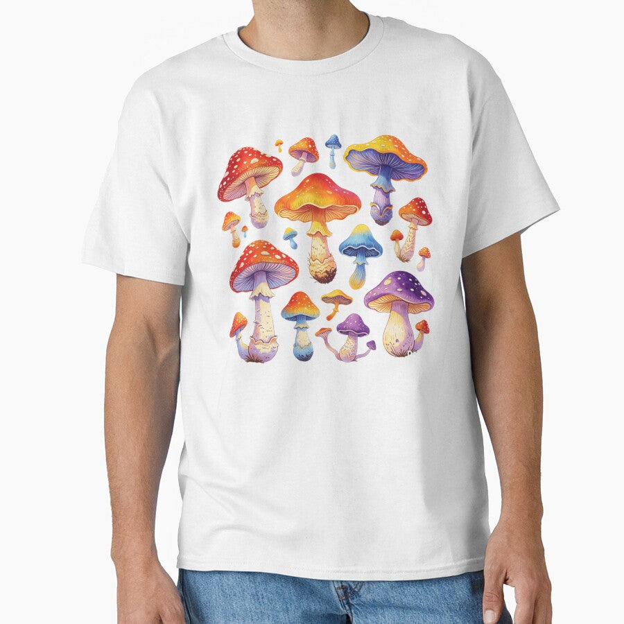 Whimsical Colorful Mushrooms by MyCalmDraw