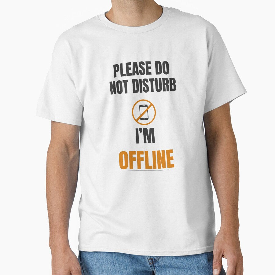 Please Do Not Disturb I’m Offline Aesthetic Minimal Beige Digital Detox Design by Uvclick