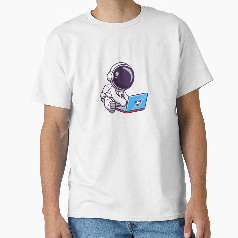 Astronaut Working on Rocket Laptop by febesl