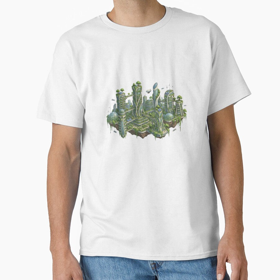 Solarpunk City Vertical Garden Art by HoruxDesign