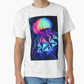Glowing Jellyfish – Neon UV Ocean Art with Psychedelic Ribbons and Blacklight Glow by GiveitaGogh