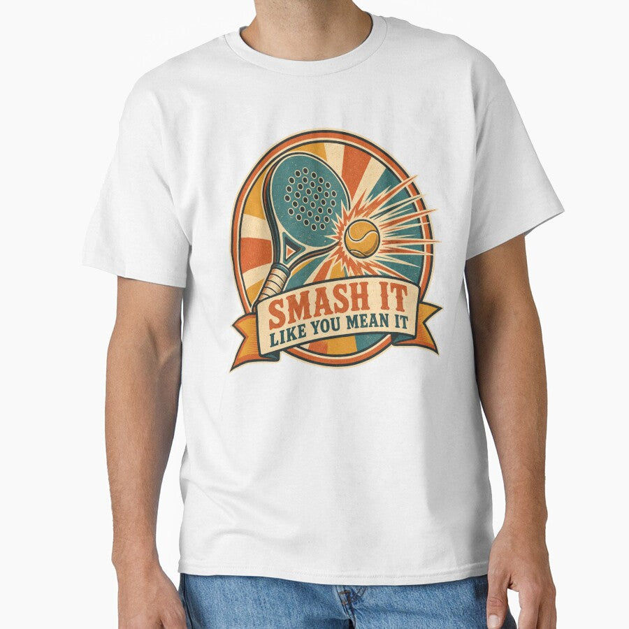 Smash It Like You Mean It Retro Padel Badge by BoosterShop