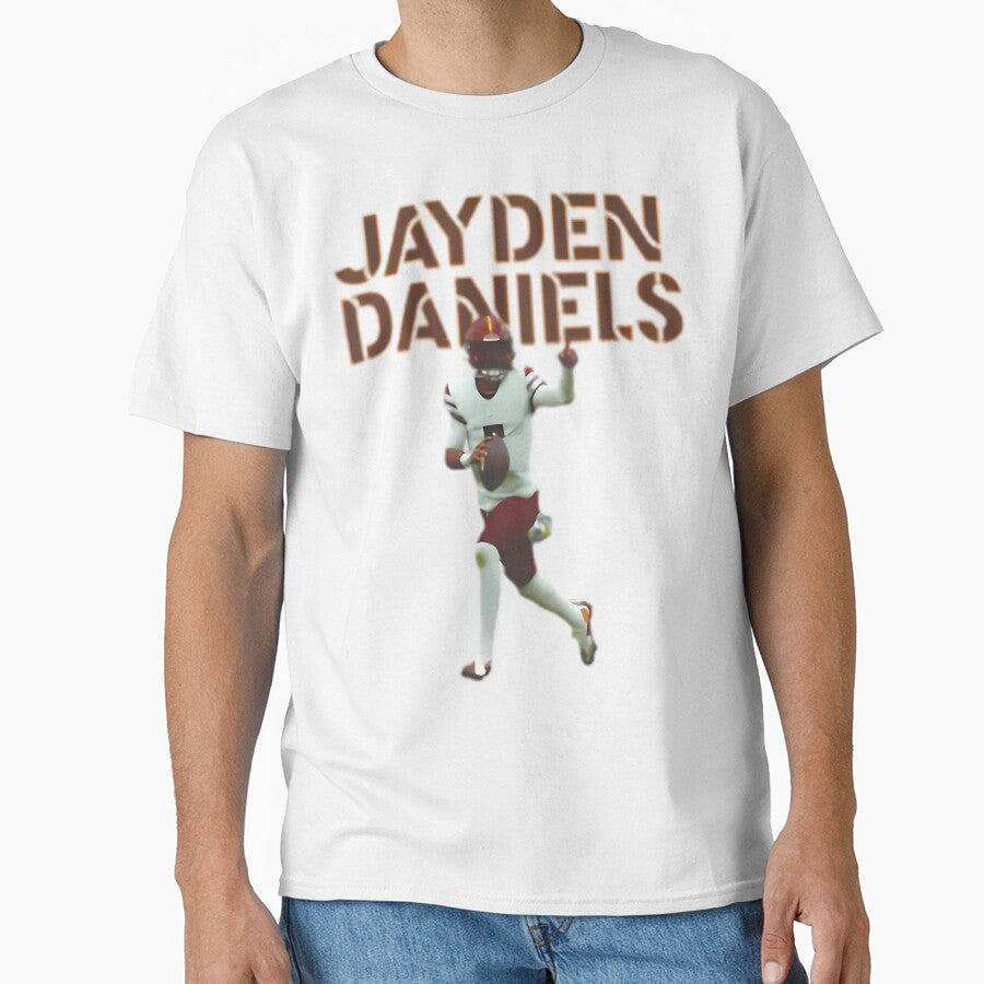 Jayden Daniels Washington Commanders Cotton by Triskelion-art