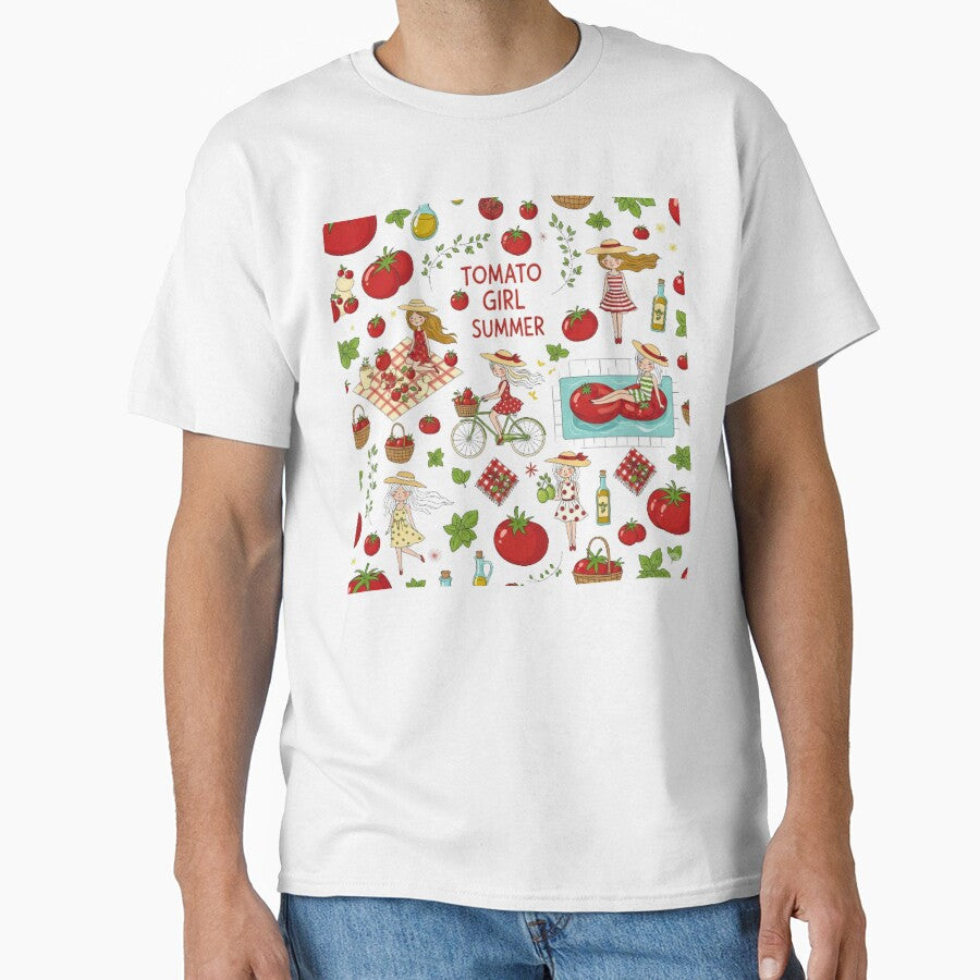 Tomato Girl Summer Aesthetic Pattern by JustiesDesigns