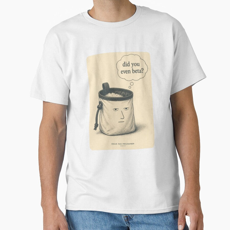 Chalk Bag Philosopher Funny Climbing Illustration Tee Sticker Bouldering Gift by sharifex