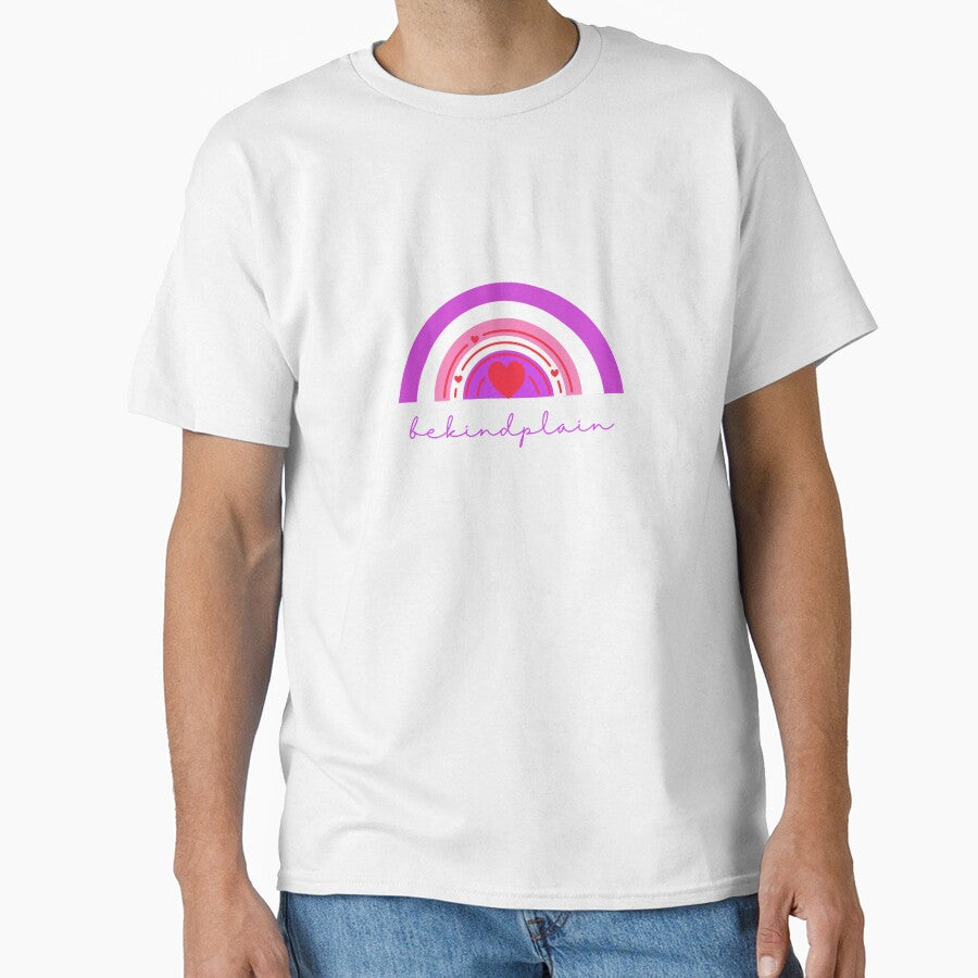 Be kind plain Love Rainbow Pink by DIYArtprinting