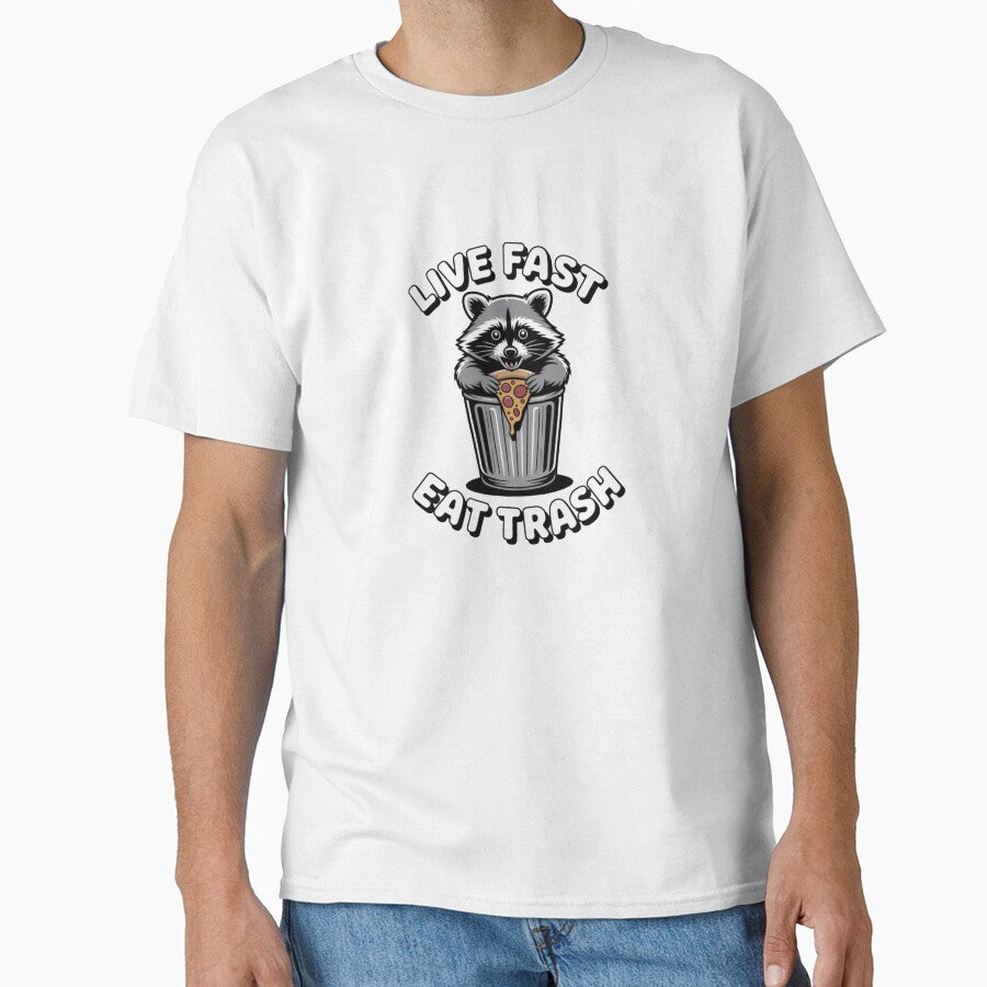 Live Fast Eat Trash Funny Raccoon Meme - Chaotic Trash Panda Art by Mr-wow