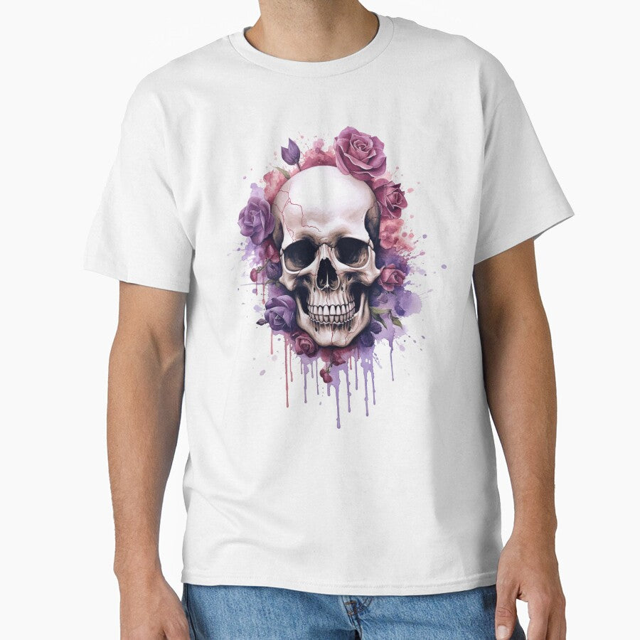 Skull & Roses with Dripping Ink by ttntt