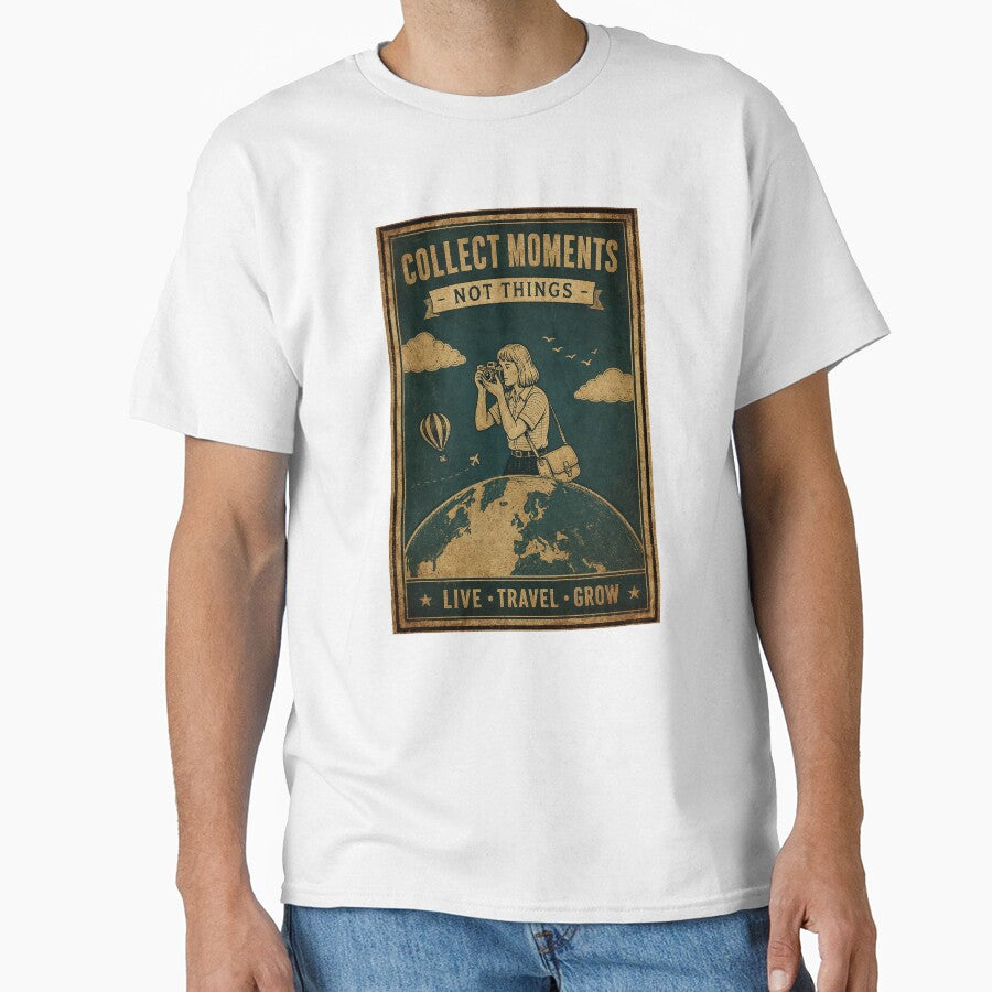 Vintage Travel Photography Collect Moments Not Things Illustration by ferminhays
