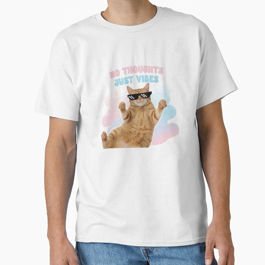No Thoughts Just Vibes - Cool Orange Cat by Petzzz