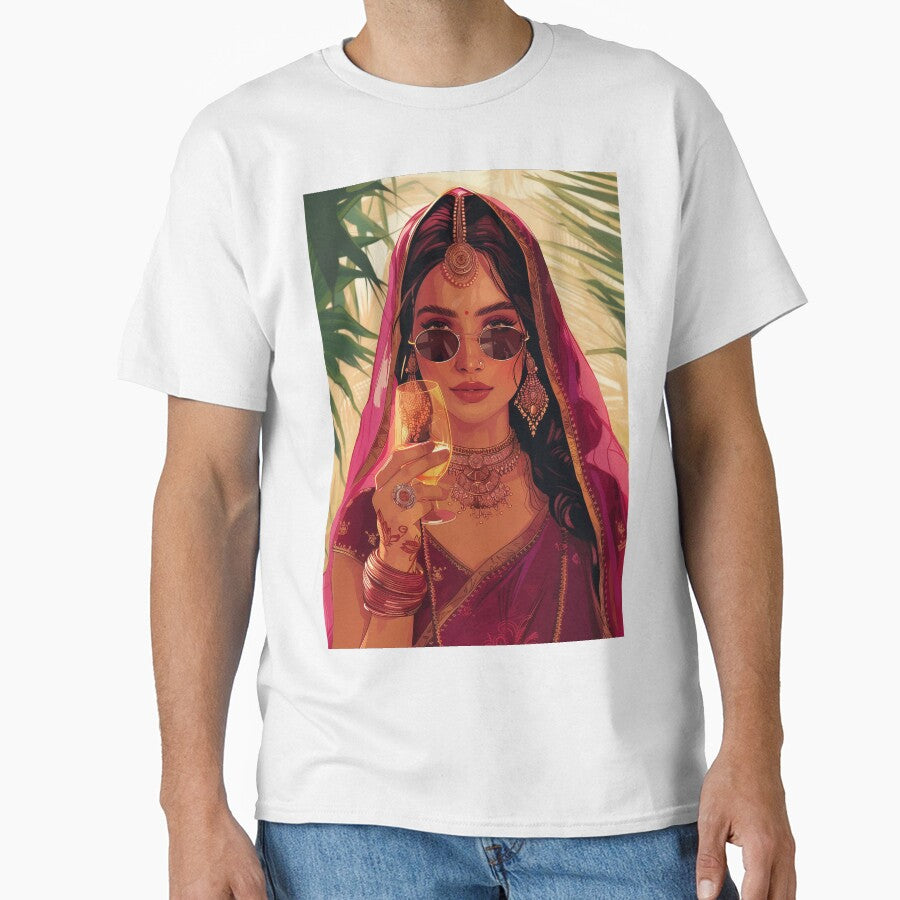 Modern Indian Woman Drinking Art by Rockwpapart