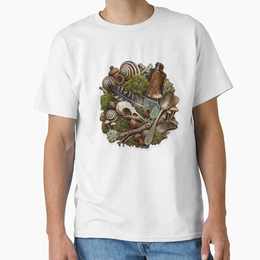 Goblincore Forage Pile with Snails Acorns Moss and Found Treasures by StickyGuys