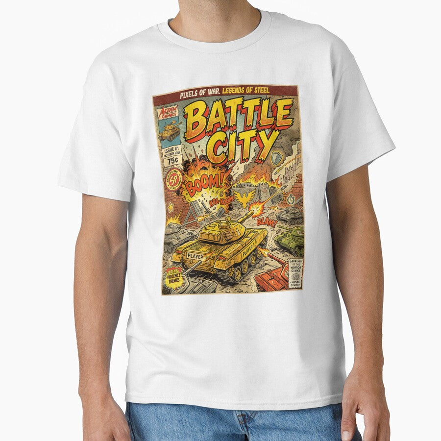 Battle City Arcade Game Retro Vintage Comic Cover Art by Back2Collage