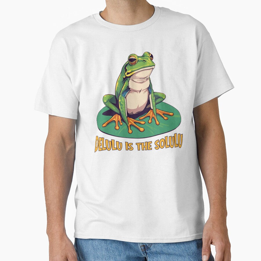 Delulu Is the Solulu Frog – Funny Motivational Meme Aesthetic by TestudoDesign